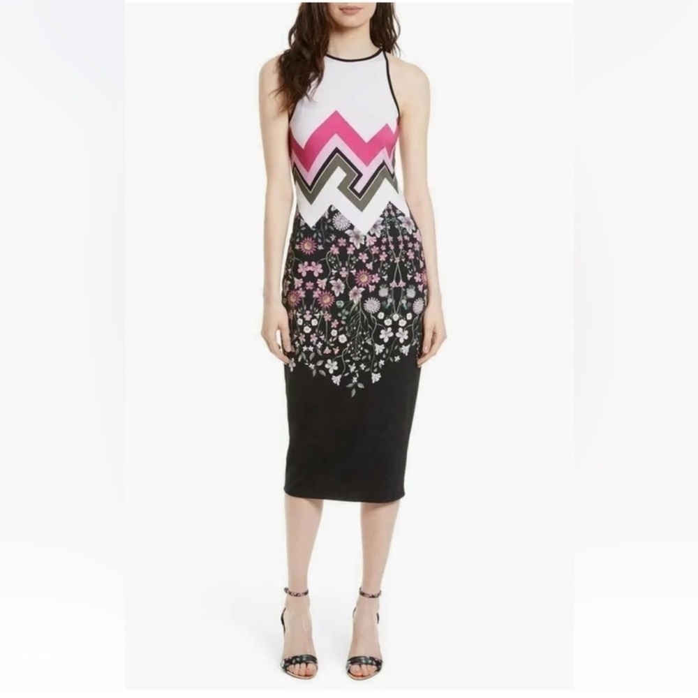 Ted Baker London Seenaa Print Jersey Midi Dress Size Small